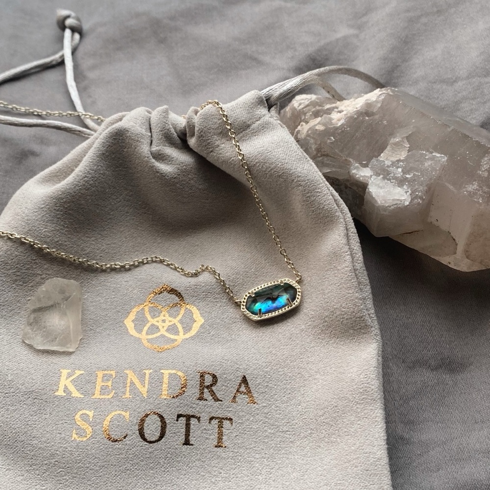 Gold Kendra Scott Elisa Necklace in Abalone Shell